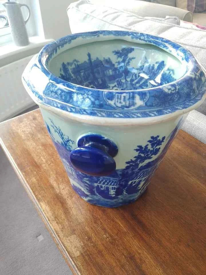 Victoria Ware Vintage Flow Blue & White Ironstone Fruit Chiller