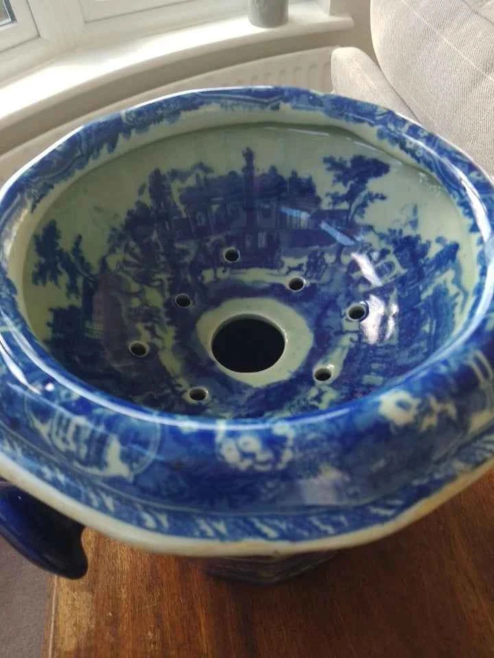 Victoria Ware Vintage Flow Blue & White Ironstone Fruit Chiller