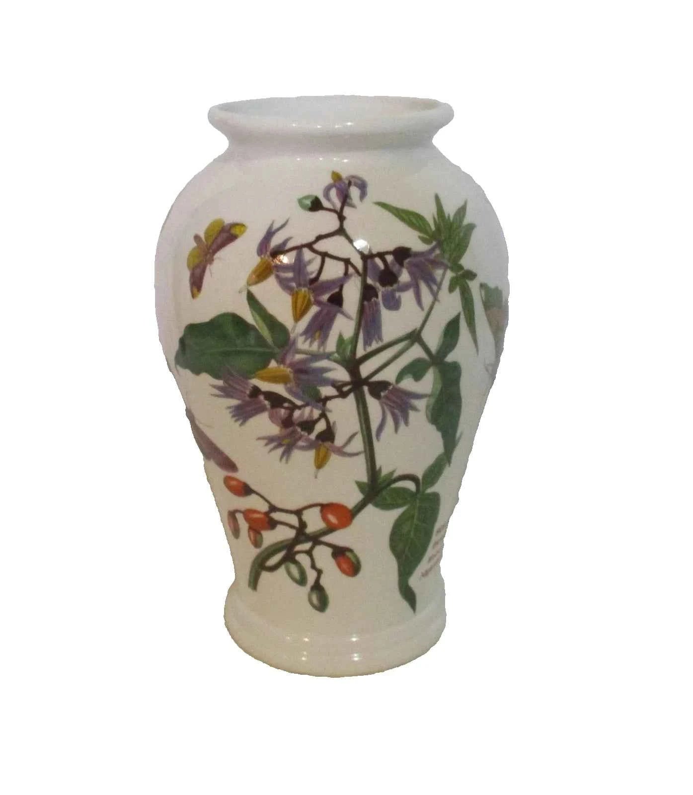 Portmeirion The Botanic Garden Vase Woody Nightshade 1972 16.5cm 7" Tall VGC