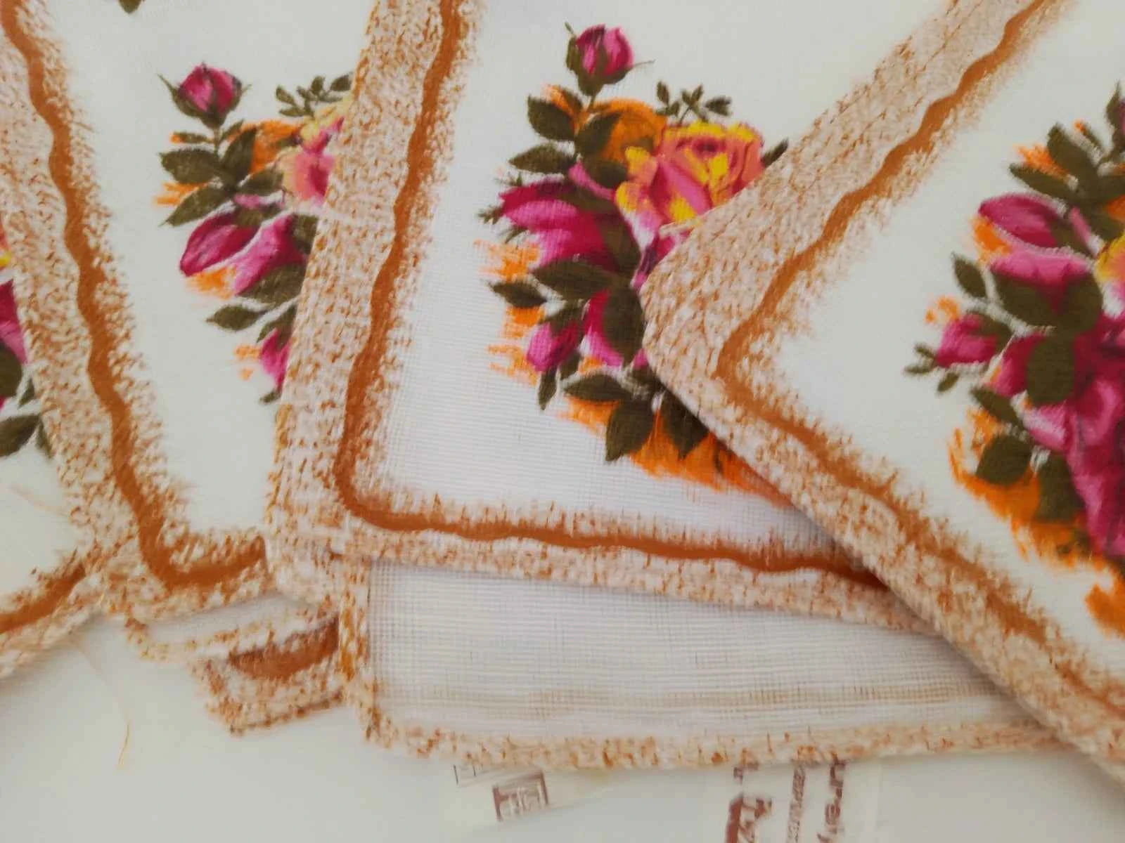 6 x Royal Albert Old Country Roses Napkins / Serviettes 42cm Linen Vintage RARE