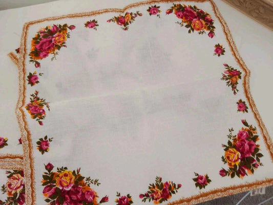 6 x Royal Albert Old Country Roses Napkins / Serviettes 42cm Linen Vintage RARE