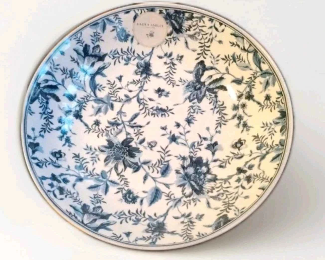 NEW SET of 4 - Laura Ashley Edita's Garden Porcelain Pasta Bowl 9" RARE