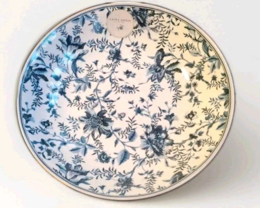 NEW SET of 4 - Laura Ashley Edita's Garden Porcelain Pasta Bowl 9" RARE