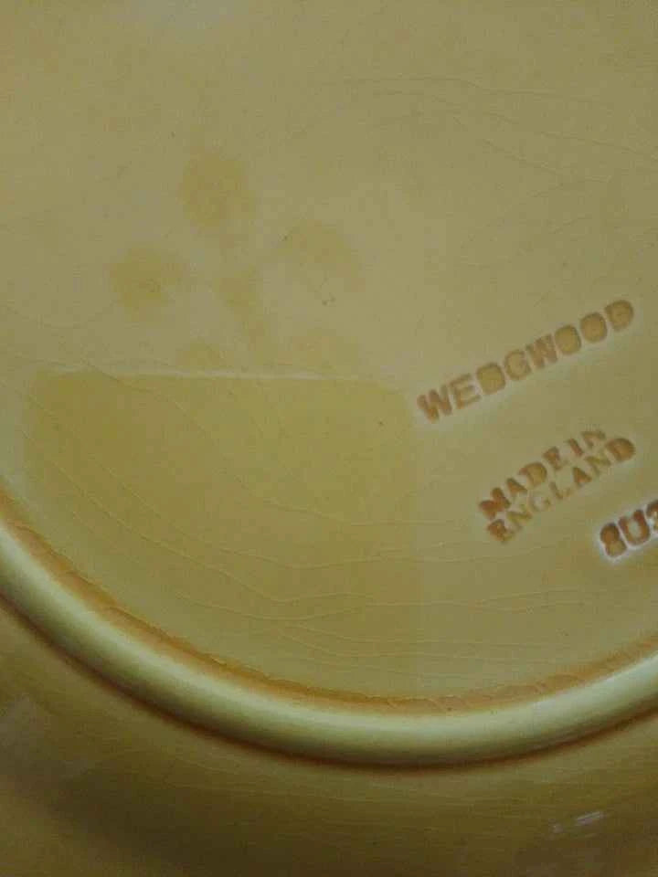 19th Century Green Majolica VINE Leaf Design Dessert Plate by Wedgwood. Antique