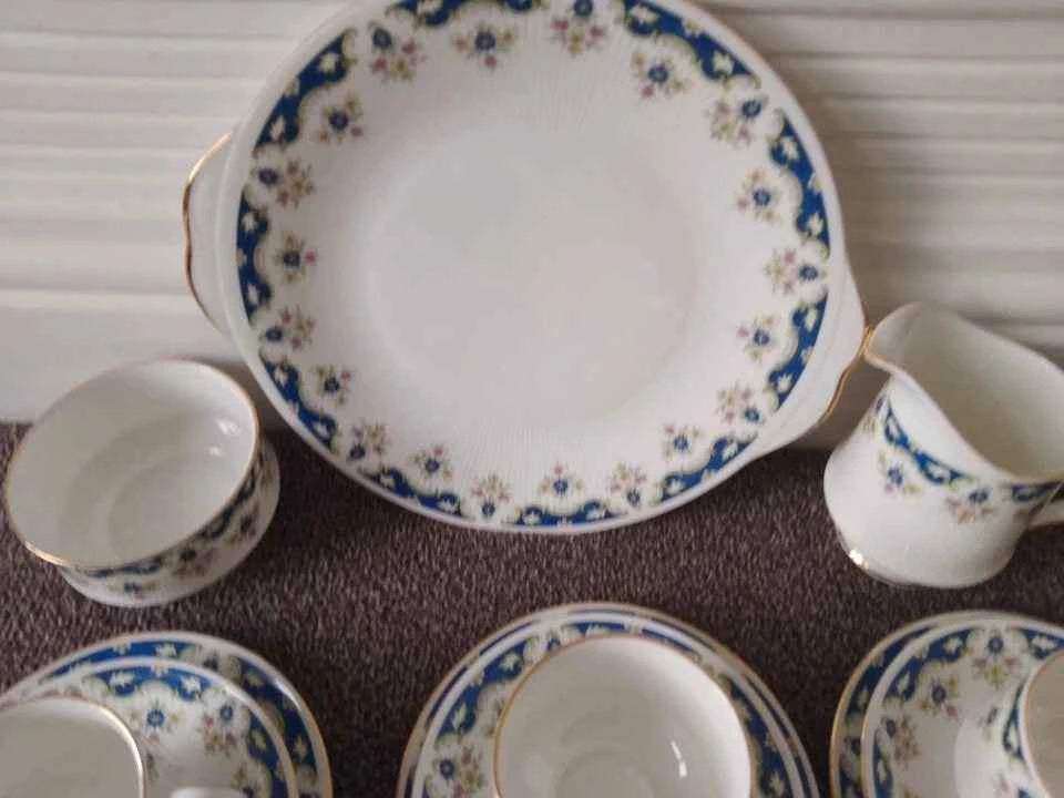 Paragon Coniston Tea Set 6 Trios, Milk Jug , Sugar Bowl , Cake Plate