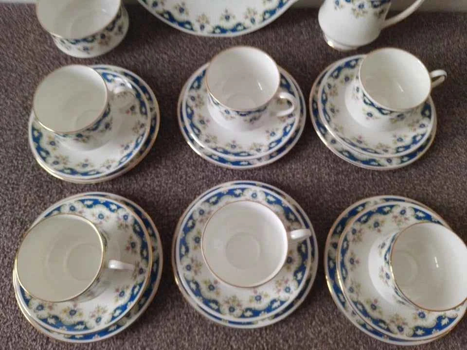 Paragon Coniston Tea Set 6 Trios, Milk Jug , Sugar Bowl , Cake Plate