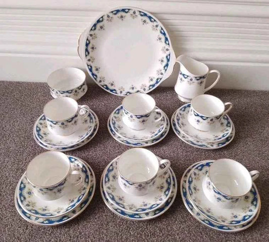 Paragon Coniston Tea Set 6 Trios, Milk Jug , Sugar Bowl , Cake Plate