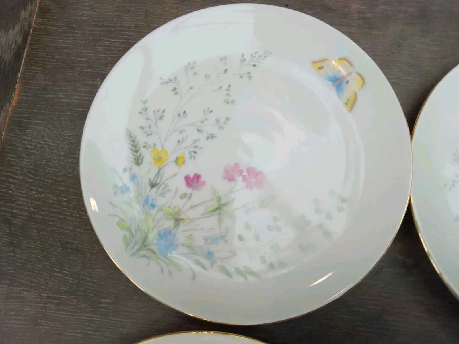 6 x Seltmann Weiden Liane Floral & Butterfly Bavaria 17cm Side Plates W Germany