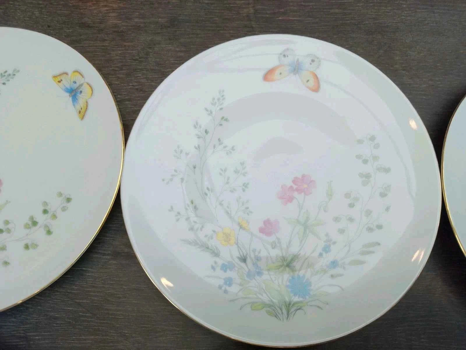 6 x Seltmann Weiden Liane Floral & Butterfly Bavaria 17cm Side Plates W Germany