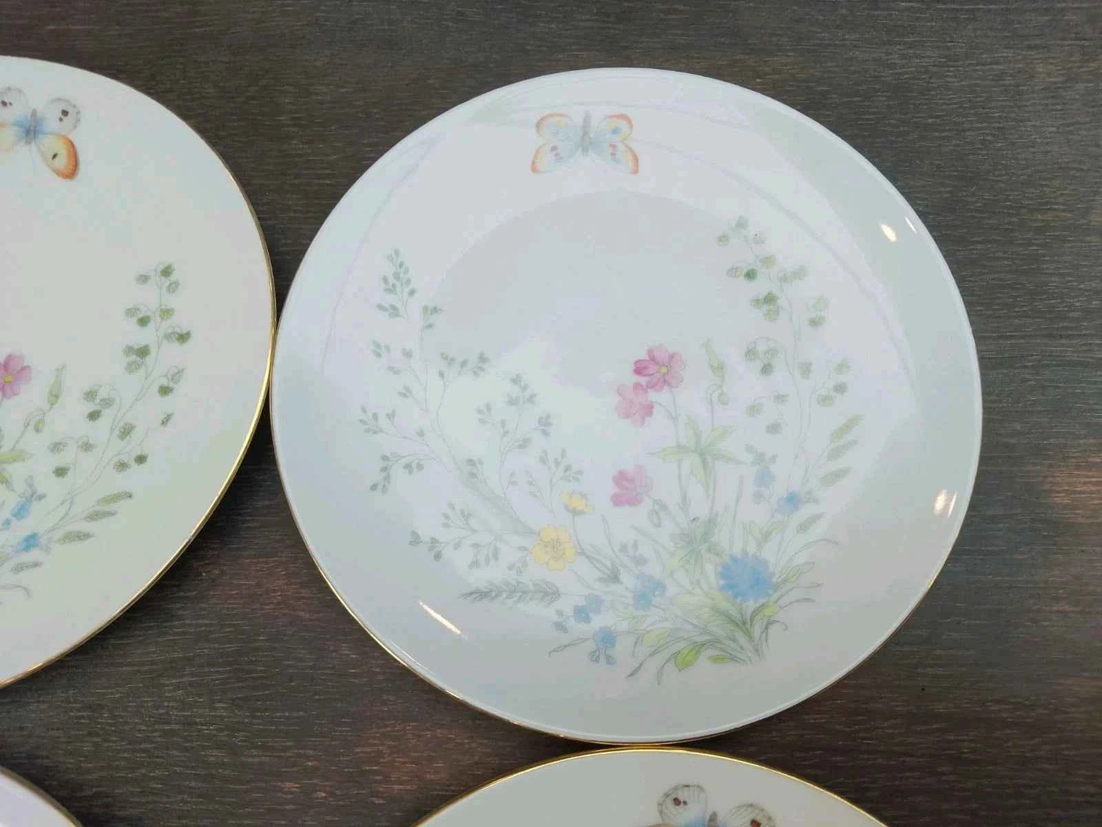 6 x Seltmann Weiden Liane Floral & Butterfly Bavaria 17cm Side Plates W Germany