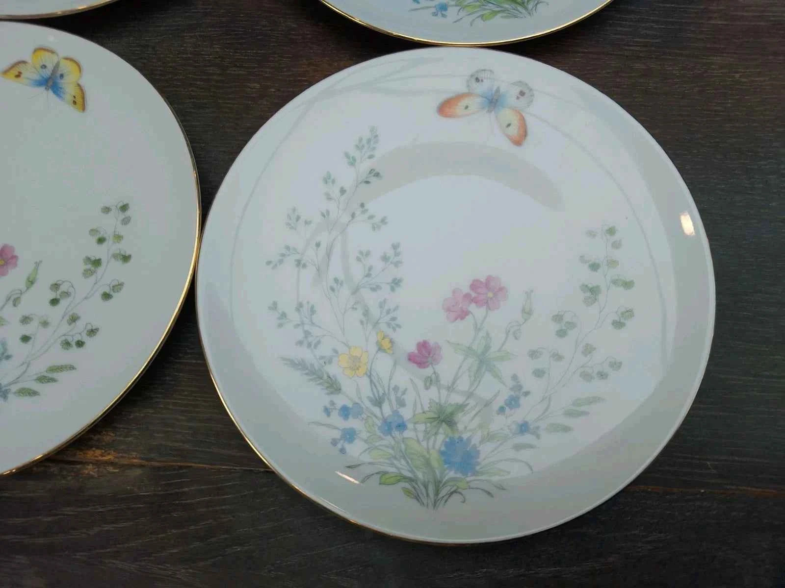6 x Seltmann Weiden Liane Floral & Butterfly Bavaria 17cm Side Plates W Germany