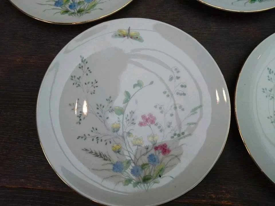 5 x Seltmann Weiden Liane Floral & Butterfly Bavaria 20cm Salad Plates W Germany