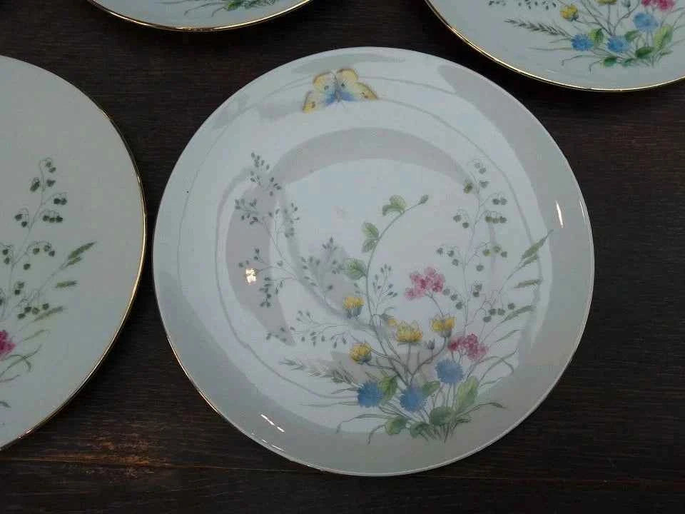 5 x Seltmann Weiden Liane Floral & Butterfly Bavaria 20cm Salad Plates W Germany