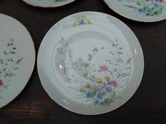 5 x Seltmann Weiden Liane Floral & Butterfly Bavaria 20cm Salad Plates W Germany
