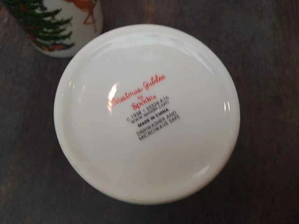 2 X Spode Christmas Jubilee Mugs Reindeer Christmas Tree Rare