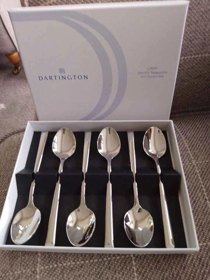 NEW Dartington Capri 18/10 Stainless Steel Teaspoons set x 6