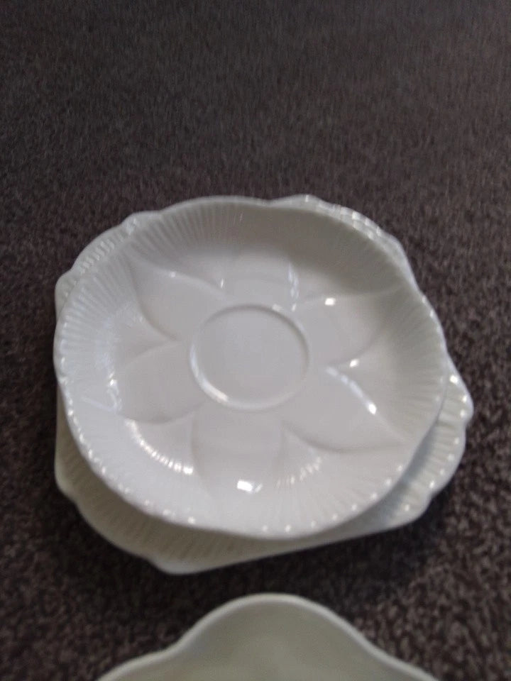 Shelley Dainty All White Trio Tea Cup Saucer Plate Rd 272101 Vintage