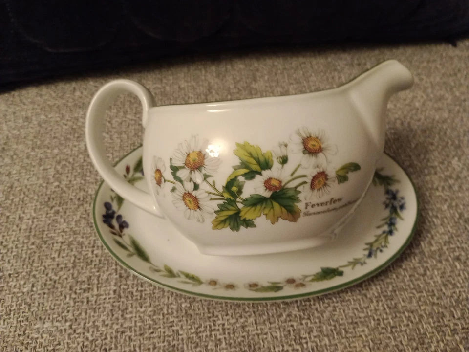 Royal Worcester Herbs, Gravy Boat Jug & Stand