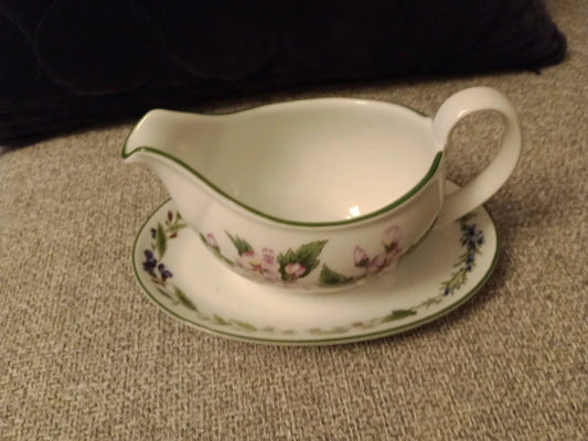 Royal Worcester Herbs, Gravy Boat Jug & Stand