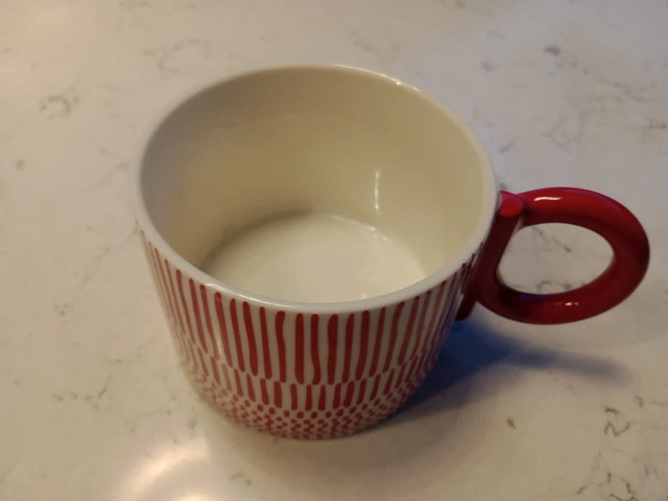 Starbucks Red Stripe Patterned Porcelain Mug 296 ml / 10 oz Rare NEW