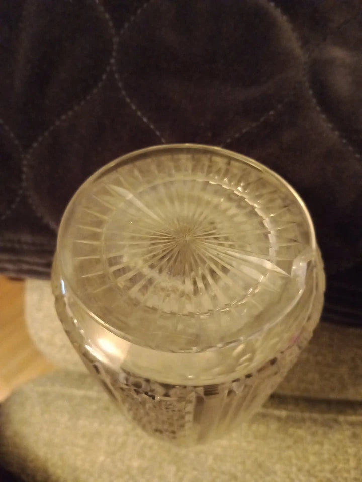 Vintage Crystal Glass Decanter 10" Tall Beautiful