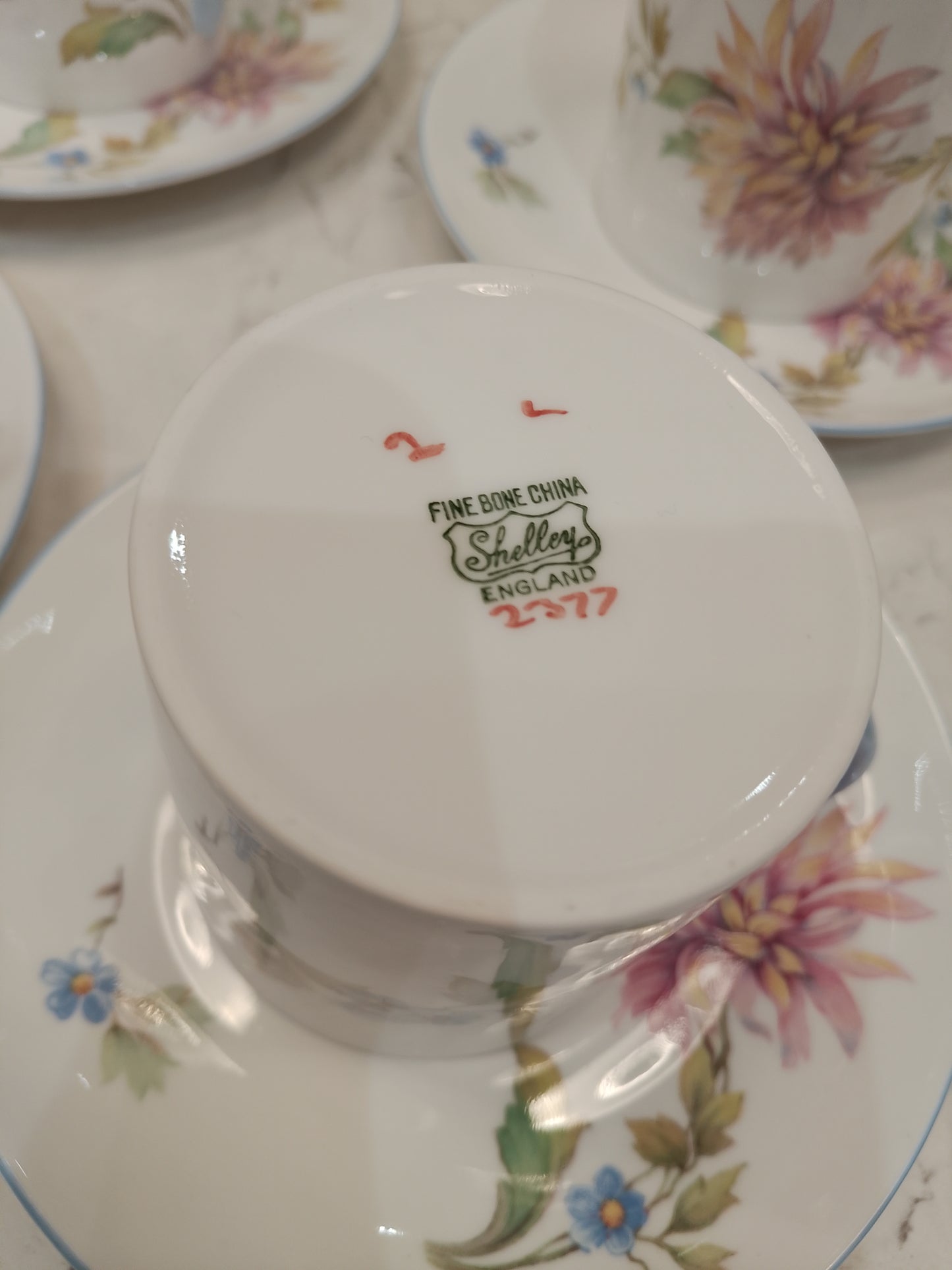 Shelley Chrysanthemum 2377 Rare Coffee Set in Excellent Condition - Helsby Vintage