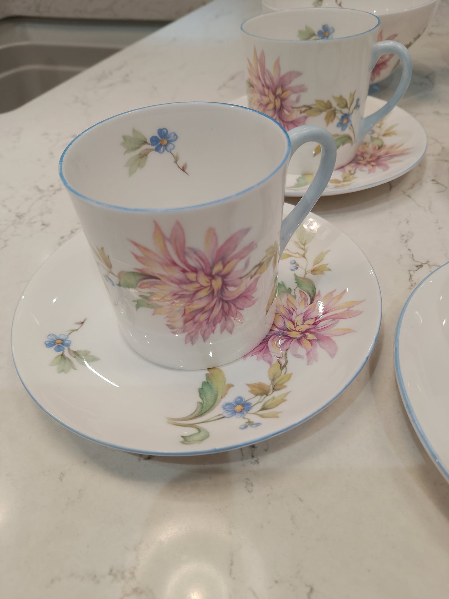 Shelley Chrysanthemum 2377 Rare Coffee Set in Excellent Condition - Helsby Vintage
