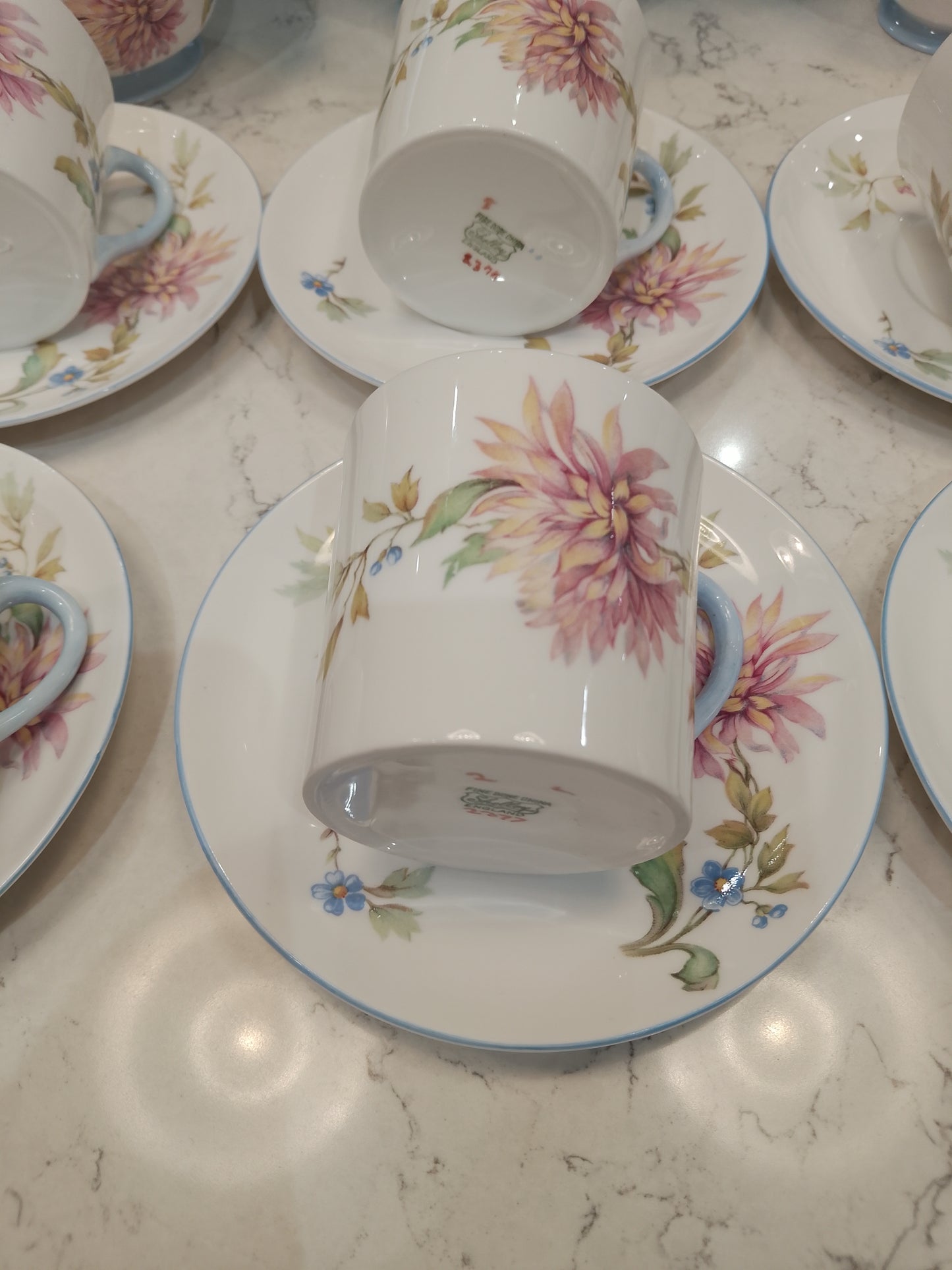 Shelley Chrysanthemum 2377 Rare Coffee Set in Excellent Condition - Helsby Vintage