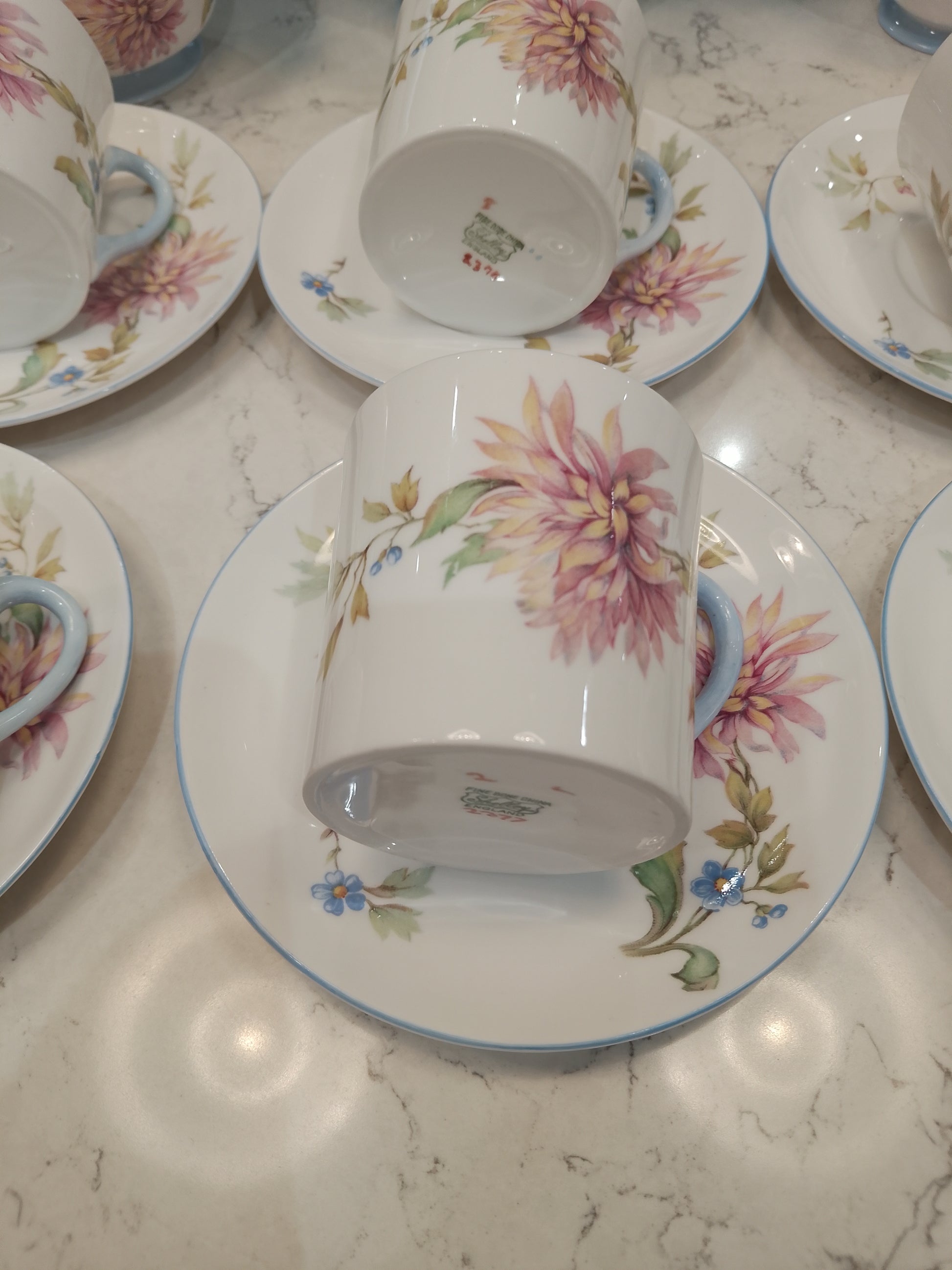 Shelley Chrysanthemum 2377 Rare Coffee Set in Excellent Condition - Helsby Vintage