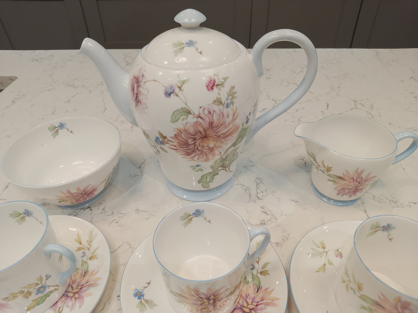 Shelley Chrysanthemum 2377 Rare Coffee Set in Excellent Condition - Helsby Vintage