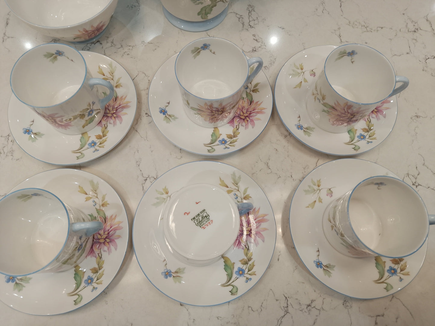 Shelley Chrysanthemum 2377 Rare Coffee Set in Excellent Condition - Helsby Vintage