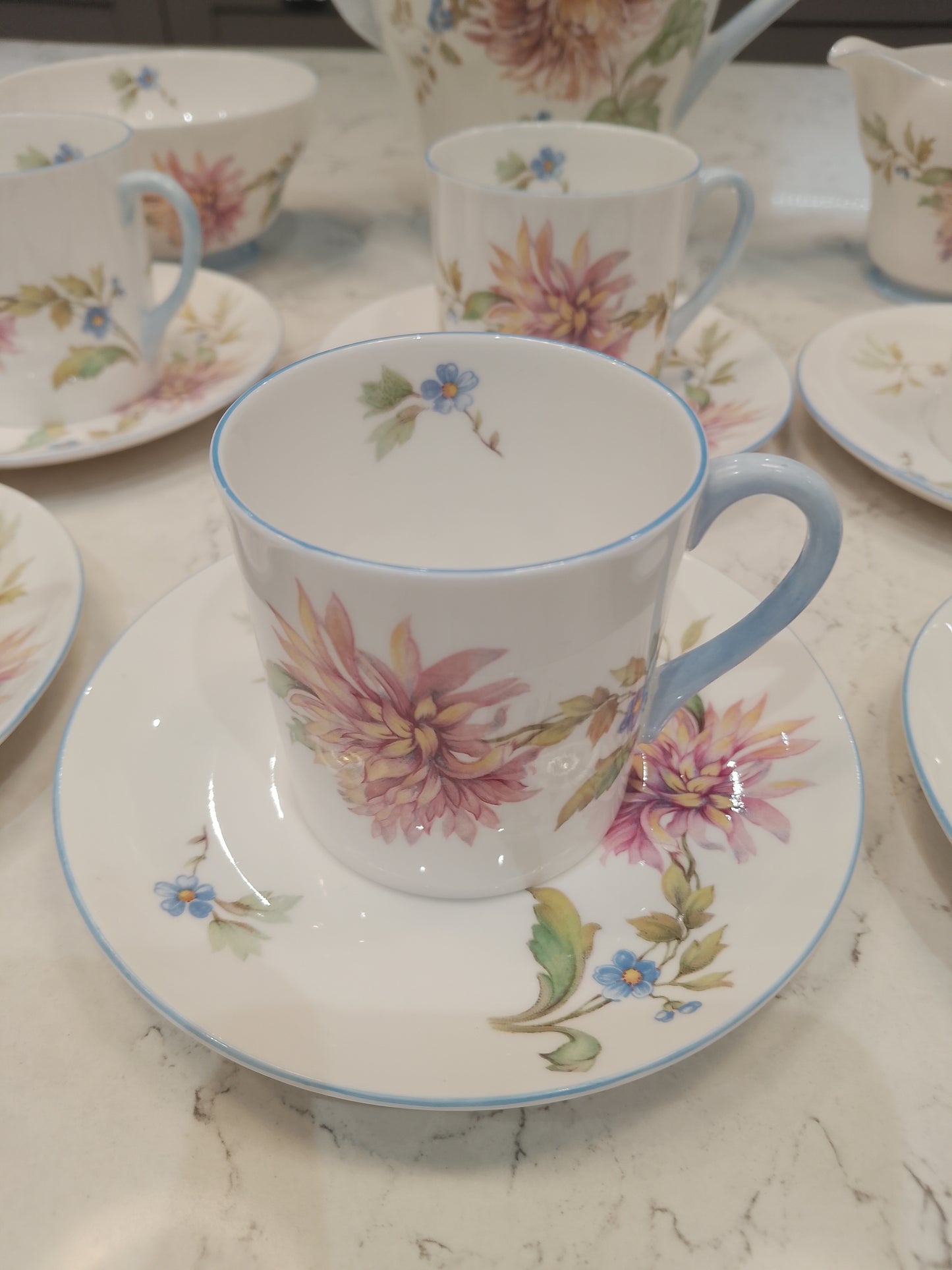 Shelley Chrysanthemum 2377 Rare Coffee Set in Excellent Condition - Helsby Vintage