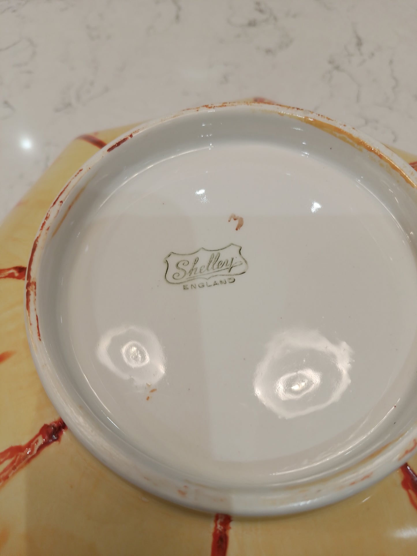 Shelley Harmony Drip Ware Rare Footed Bowl Dish 20cm Wide by 7.5cm Tall - Helsby Vintage