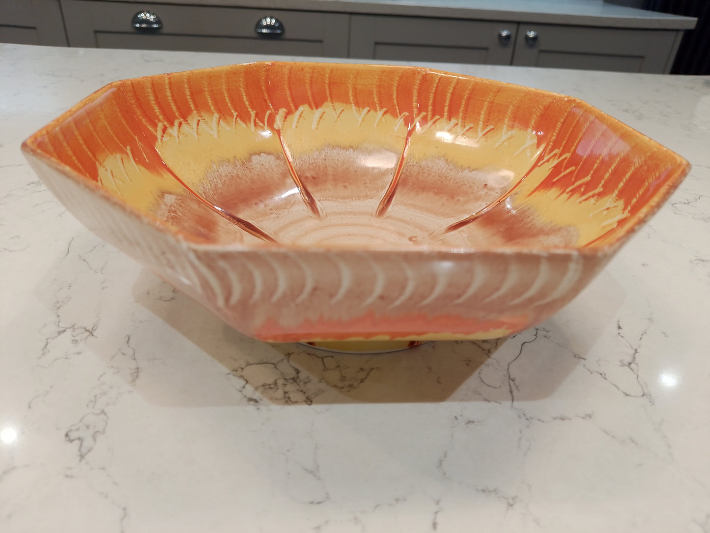 Shelley Harmony Drip Ware Rare Footed Bowl Dish 20cm Wide by 7.5cm Tall - Helsby Vintage