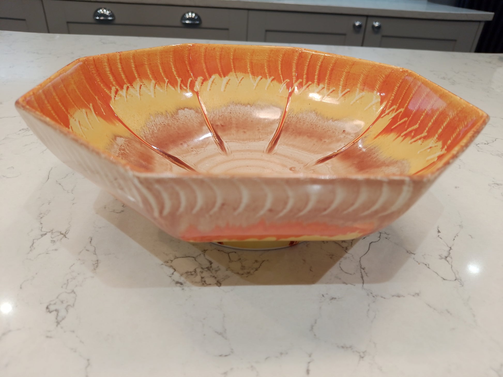 Shelley Harmony Drip Ware Rare Footed Bowl Dish 20cm Wide by 7.5cm Tall - Helsby Vintage