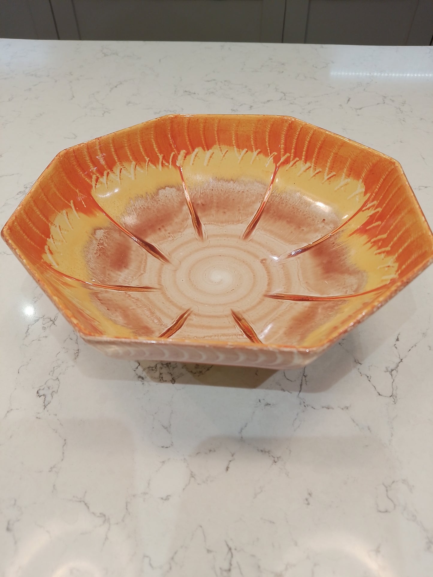 Shelley Harmony Drip Ware Rare Footed Bowl Dish 20cm Wide by 7.5cm Tall - Helsby Vintage