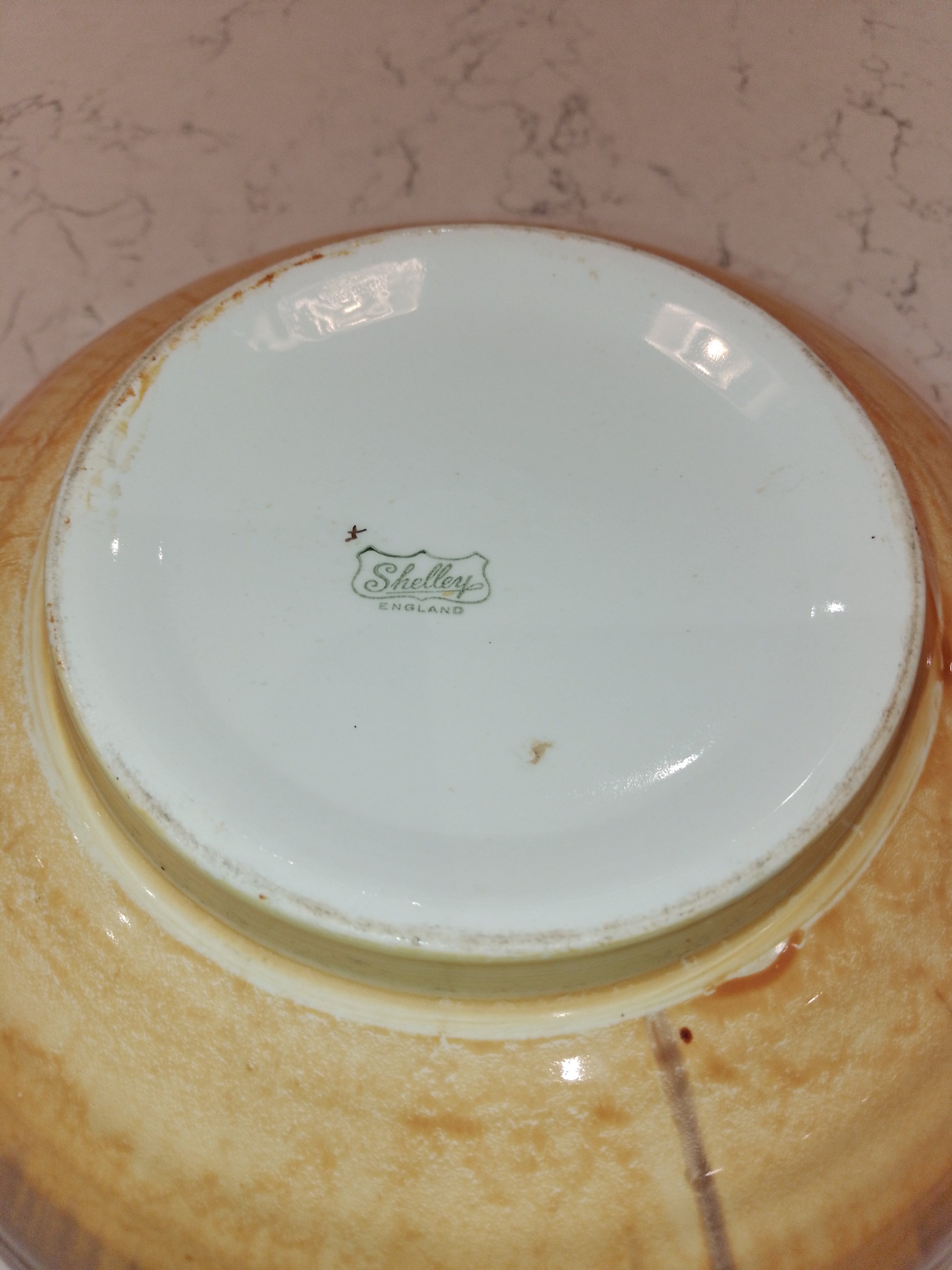 Shelley Harmony Drip Ware Style Rare Fruit Salad Bowl 24cm Wide by 9cm Tall - Helsby Vintage