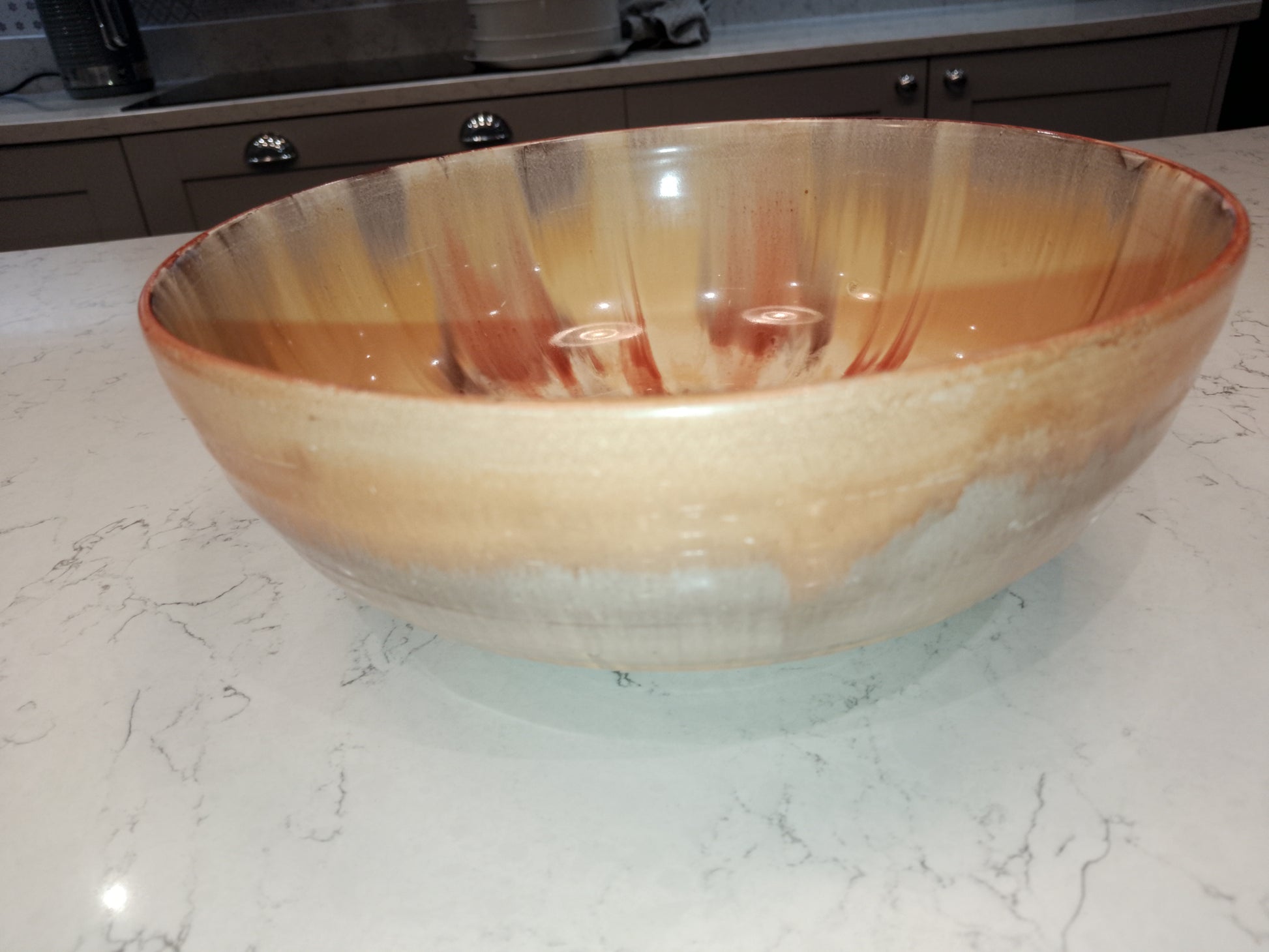 Shelley Harmony Drip Ware Style Rare Fruit Salad Bowl 24cm Wide by 9cm Tall - Helsby Vintage