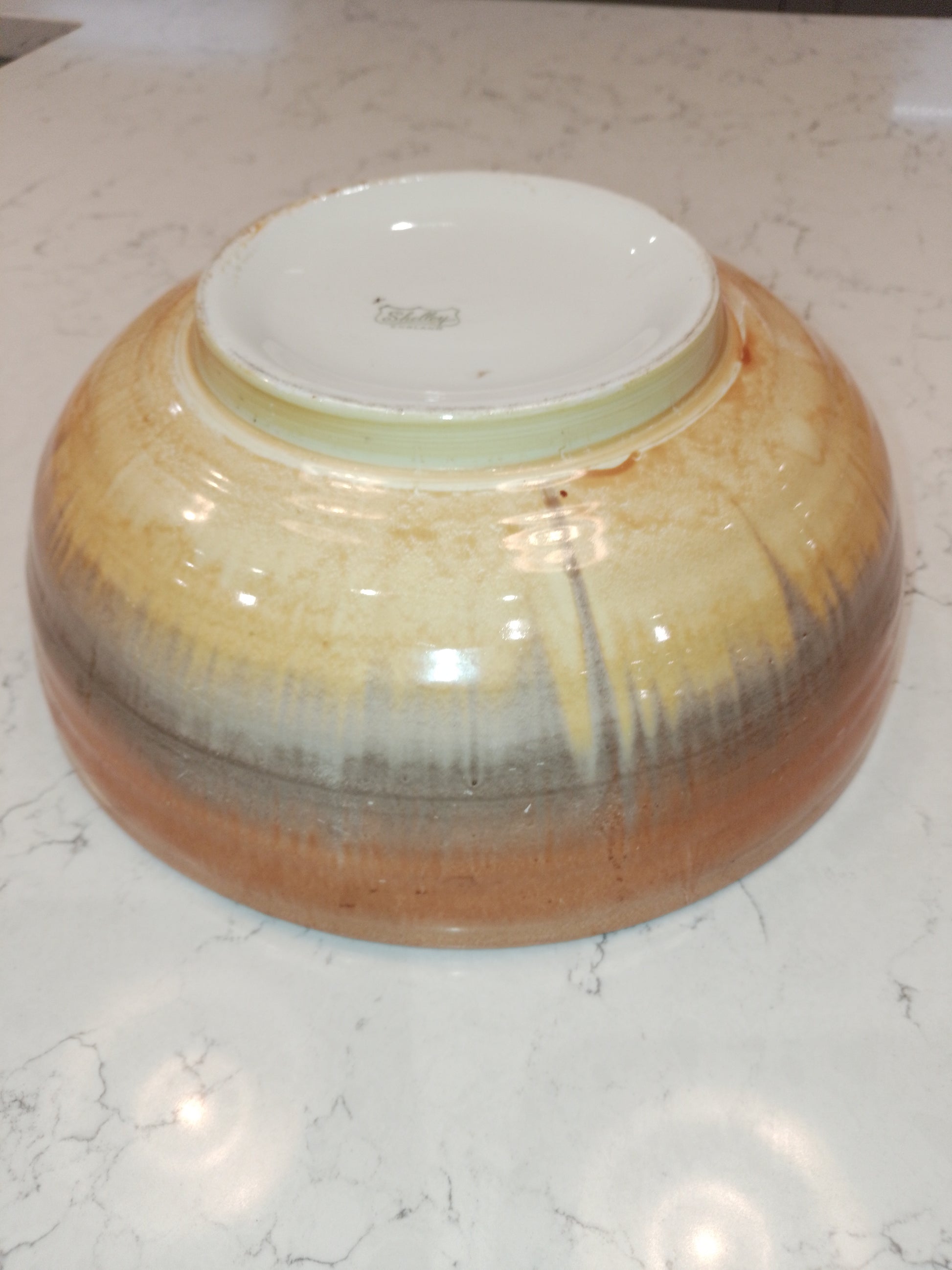 Shelley Harmony Drip Ware Style Rare Fruit Salad Bowl 24cm Wide by 9cm Tall - Helsby Vintage