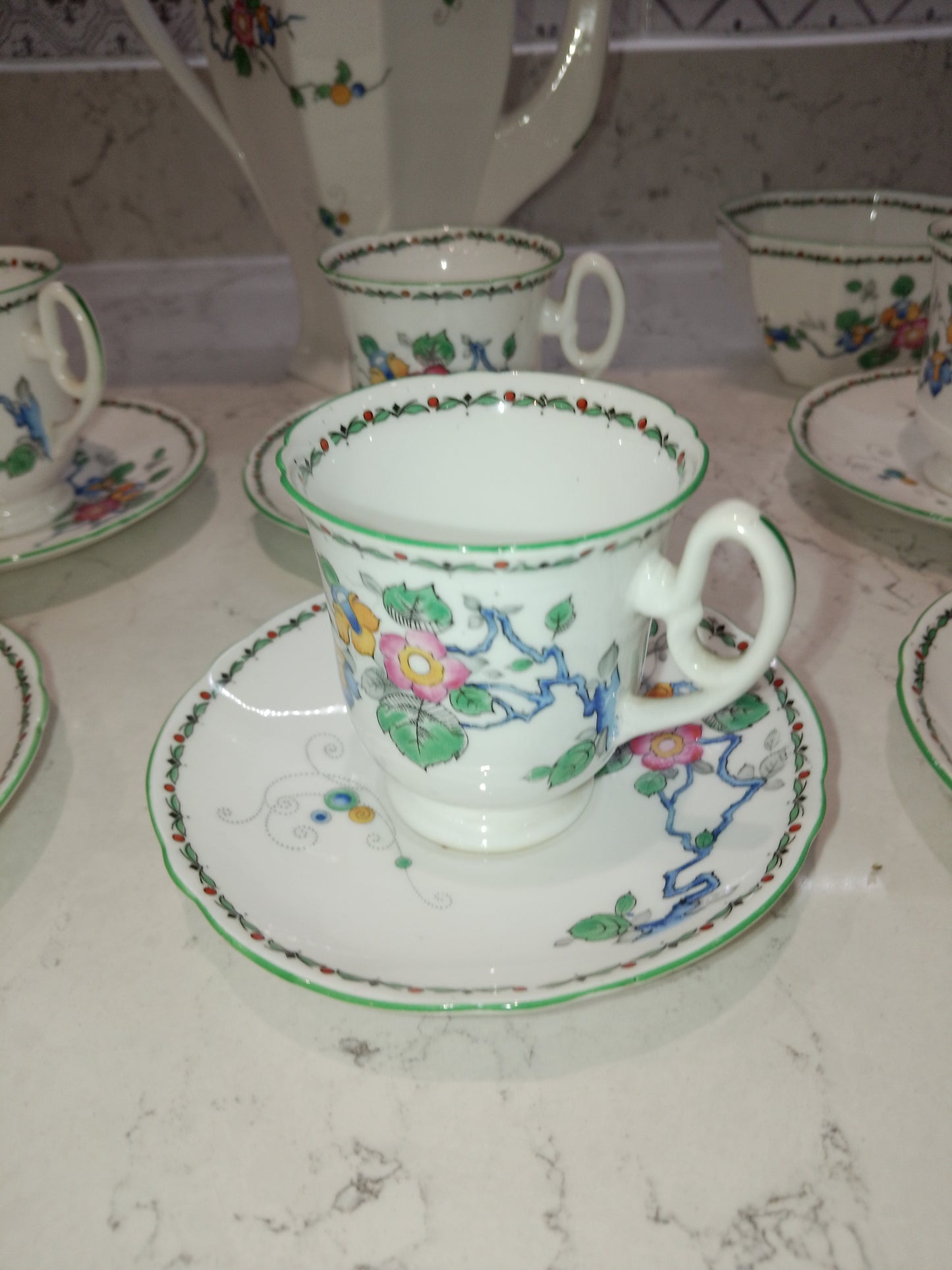 Shelley Vintage Mayfair Coffee Set From 1932 Reg No 771299 2252 - Helsby Vintage