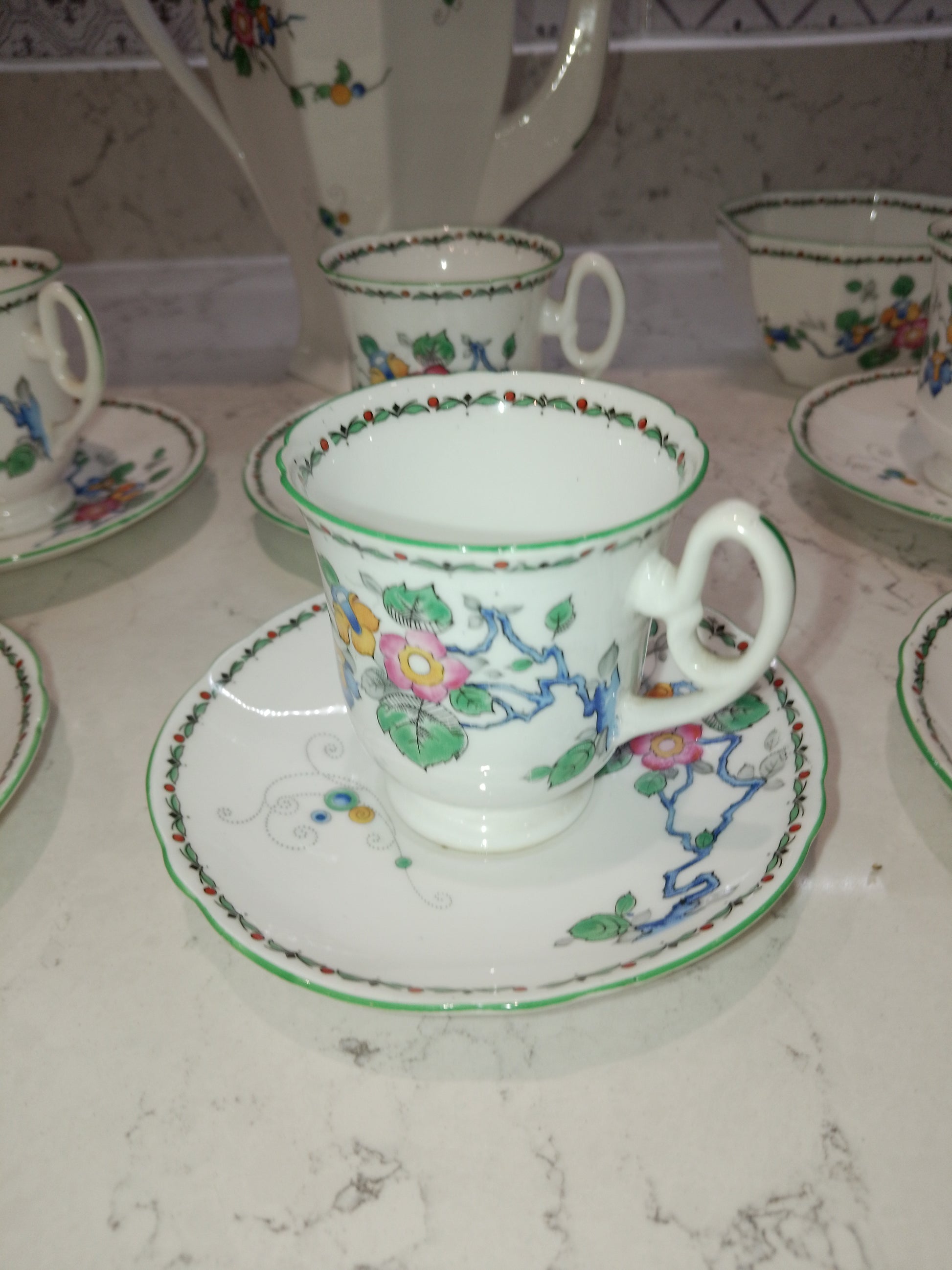 Shelley Vintage Mayfair Coffee Set From 1932 Reg No 771299 2252 - Helsby Vintage