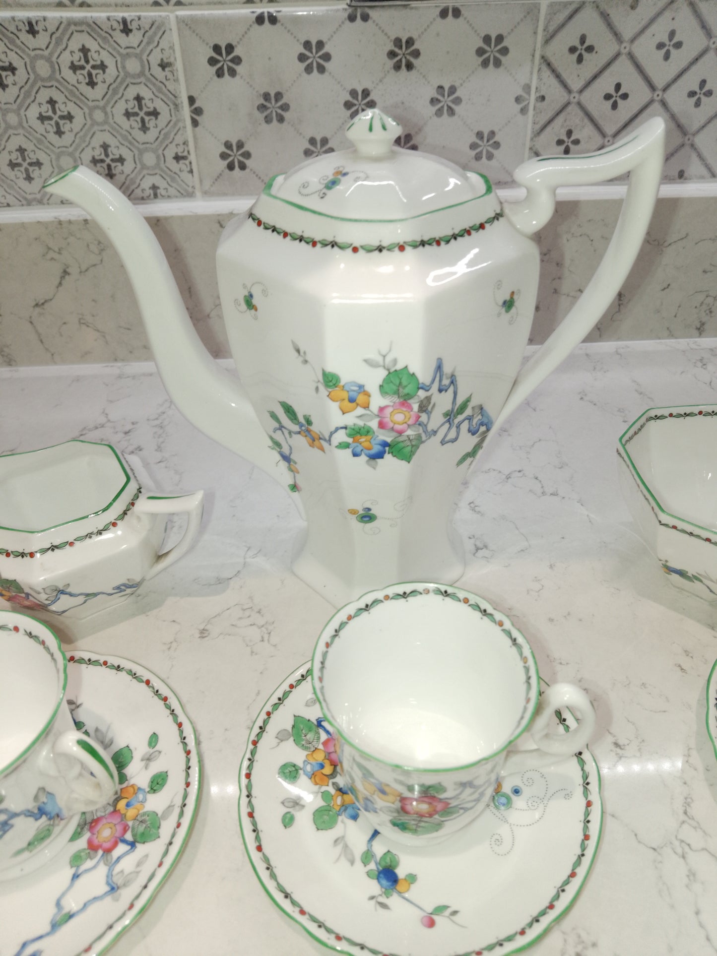 Shelley Vintage Mayfair Coffee Set From 1932 Reg No 771299 2252 - Helsby Vintage