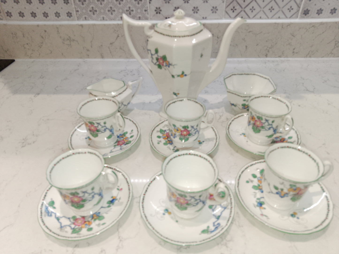 Shelley Vintage Mayfair Coffee Set From 1932 Reg No 771299 2252 - Helsby Vintage