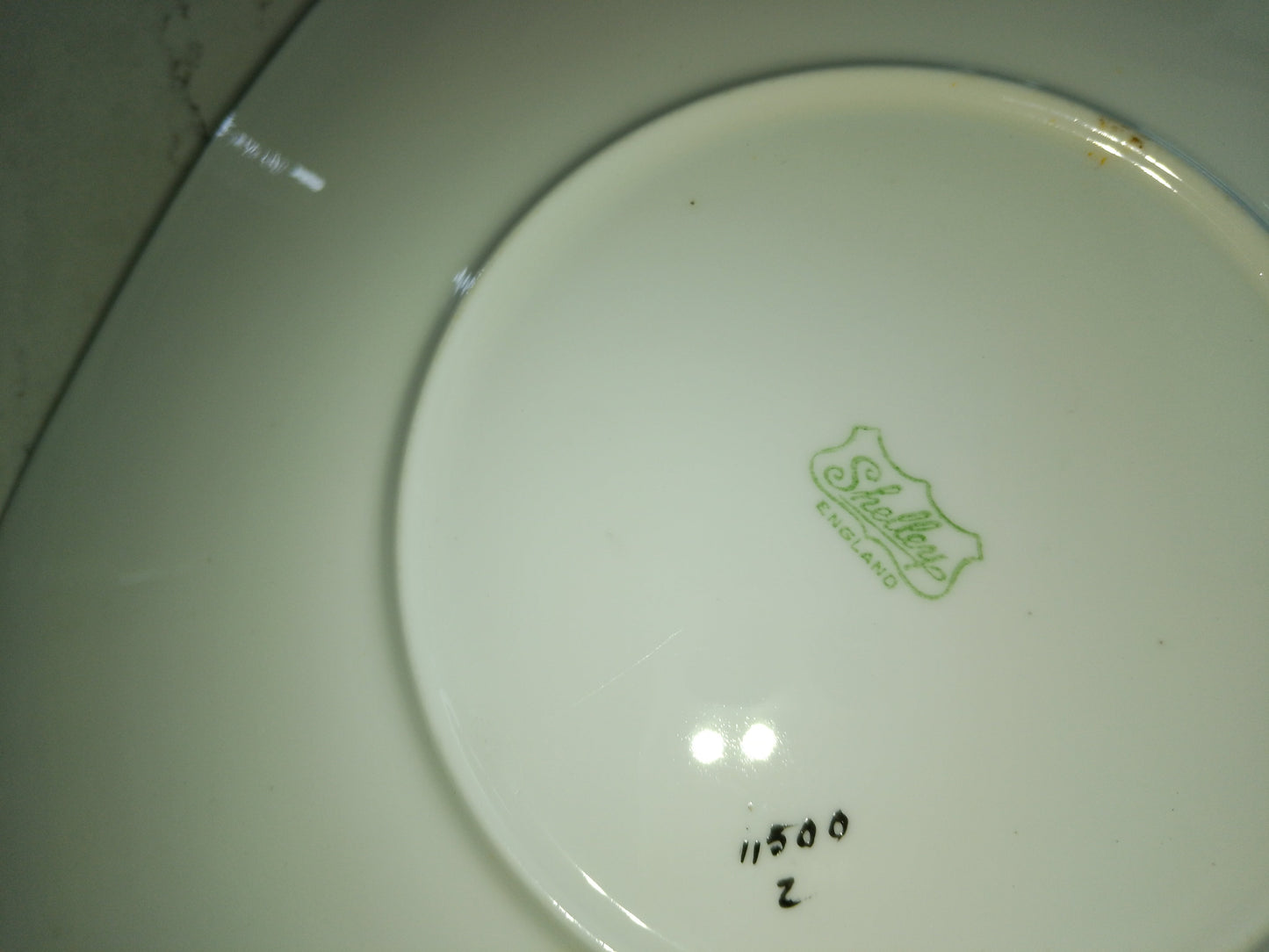 Shelley Art Deco Cake Plate And Six Matching Plate Set - Helsby Vintage