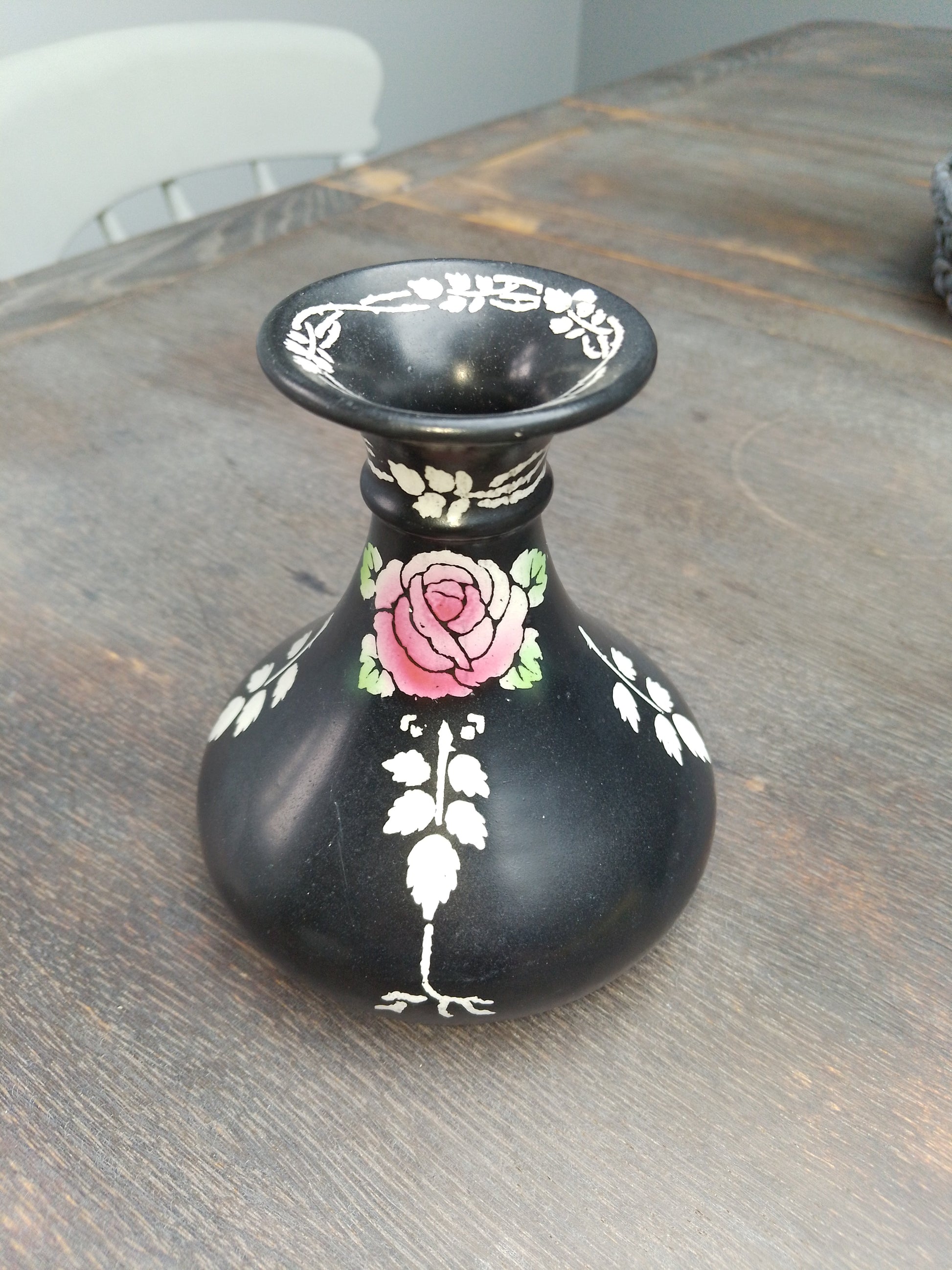 Shelley Art Deco Antique Rose Pattern Bud Vase - Helsby Vintage