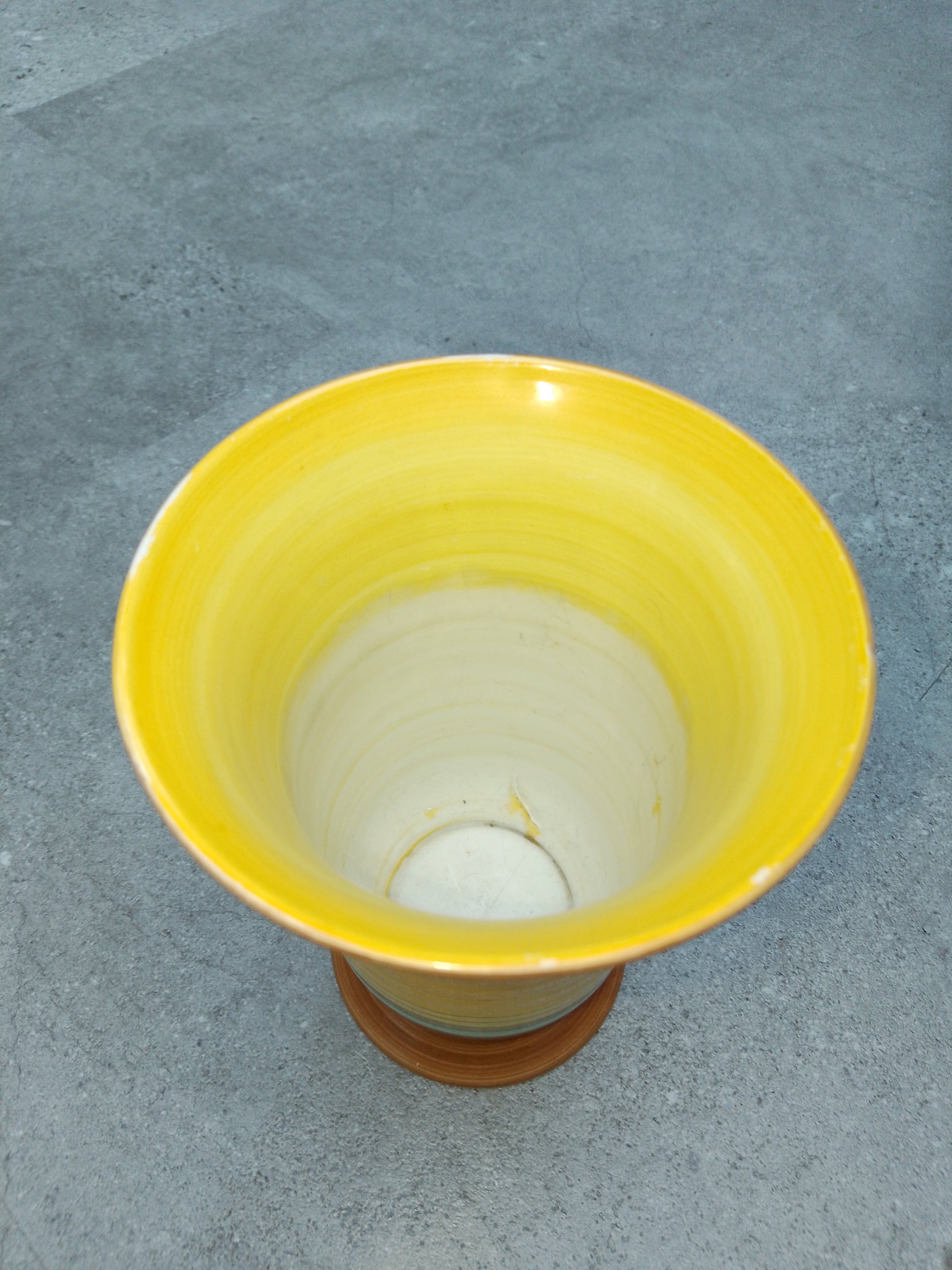 Shelley Harmony Yellow Brown Vintage 7" Vase - Helsby Vintage