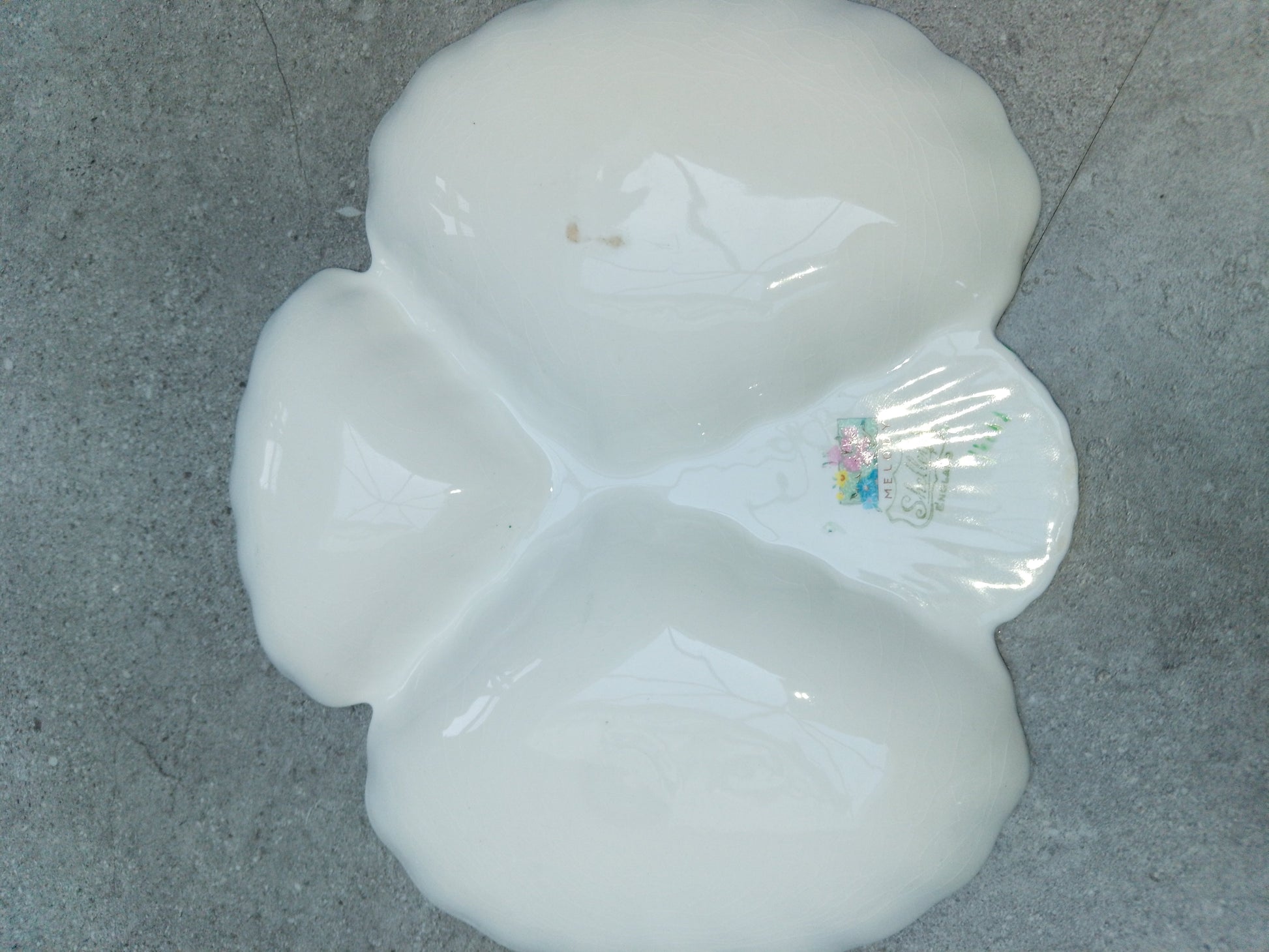 Shelley Melody Chintz Floral Three Section Dish Rare - Helsby Vintage