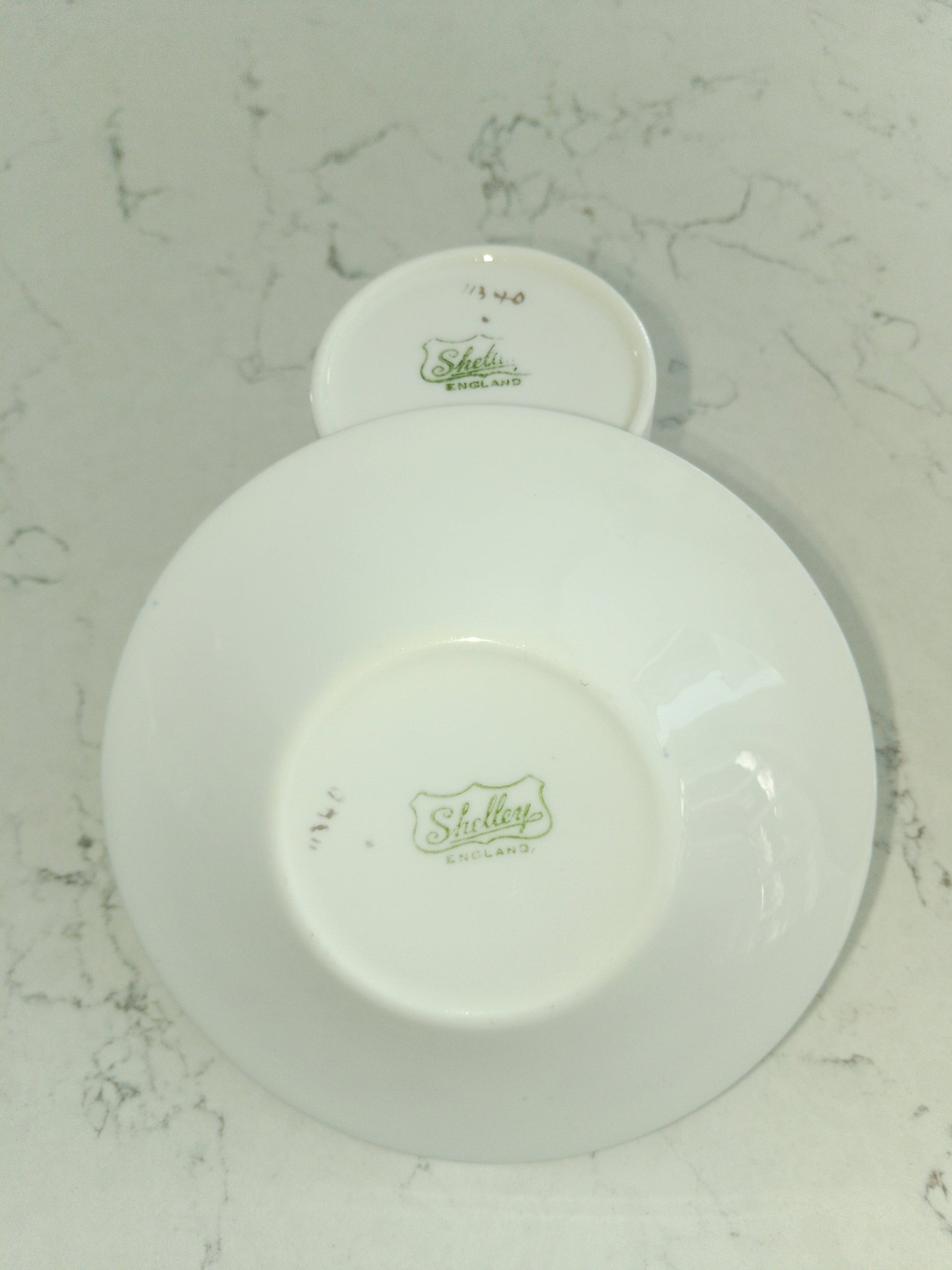 Shelley White Cobalt and Gold Gilt Mocha Cup and Saucer Vintage - Helsby Vintage