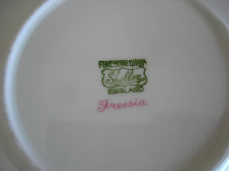 Vintage Shelley Freesia Jam Mustard Pot With Under Plate - Helsby Vintage