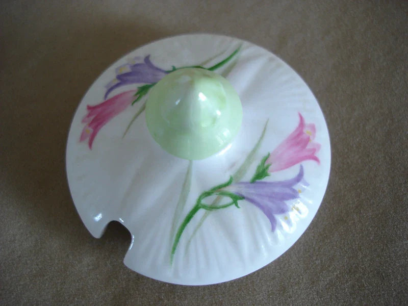 Vintage Shelley Freesia Jam Mustard Pot With Under Plate - Helsby Vintage